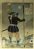 Изображение самурая - генерала, держащего яри в правой руке