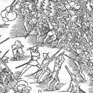 Изображение 1548г - цвайхандер используется против пик в сражении Второй Каппельской войны.