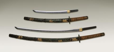  108/5000 Античный японский дайшо, традиционное сочетание двух японских мечей, которые были символом самурая