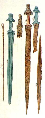 Рисунок мечей Гальштатской культуры