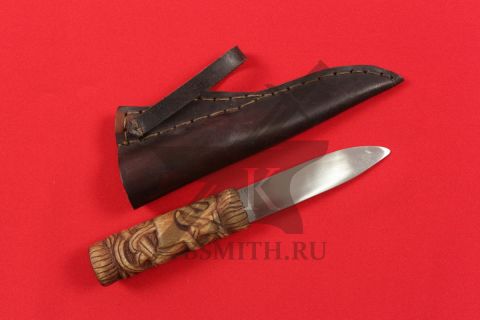 Нож бытовой средневековый, вариант 8, с ножнами