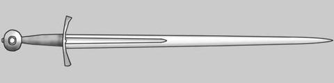 Схематичное изображение меча типа XVIa по Окшотту