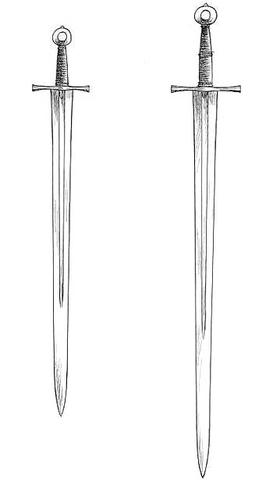 Зарисовка мечей типа XII по Окшотту