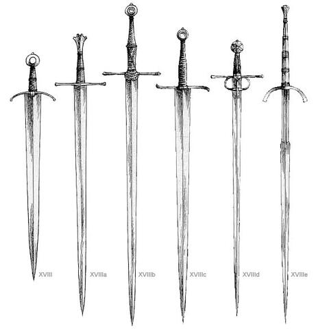 Иллюстрация мечей типа XVIII по Окшотту