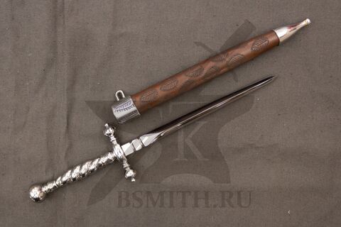 Стилет цельнометаллический, Италия, 17 век, с ножнами