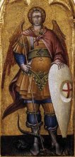 Изображение 15-го века Архангела Михаила с щитом