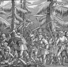 Восстание крестьян, немецкая гравюра XVI века