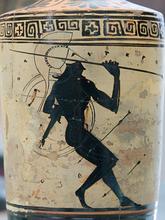 Афинский воин, использующий копье в бою