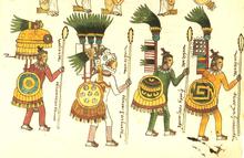 Воины ацтеков с тепозопилли, Кодекс Мендоса