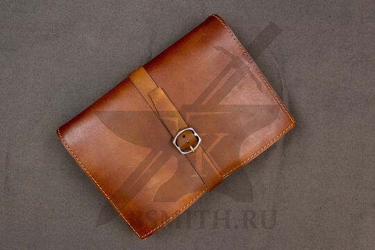 Тетрадь для записей с кожаной обложкой, состаренная, цвет коньячный