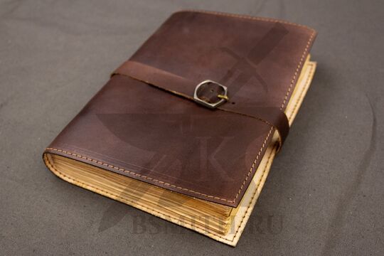 Тетрадь для записей с кожаной обложкой, состаренная, цвет темно-коричневый