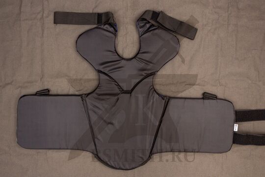 Защита корпуса тренировочная для СМБ на липучках, вид с обратной стороны