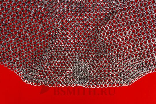 Бармица открытая клепано-сеченая 10x2 мм расклиненная, полотно крупно, фото 2