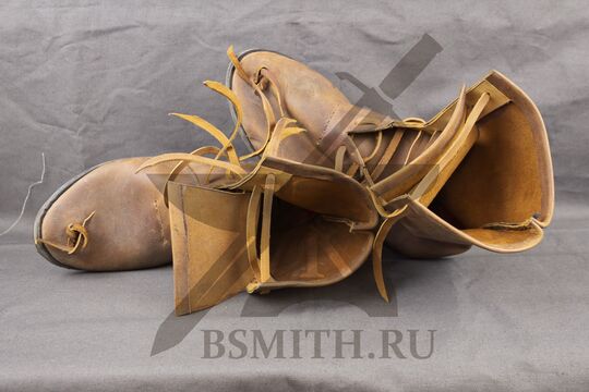 Ботинки средневековые для ИСБ, коричневые, вид сверху