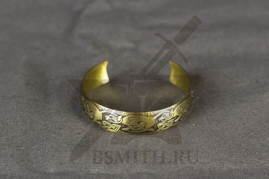 Браслет выпуклый средний "Кельтские собаки"