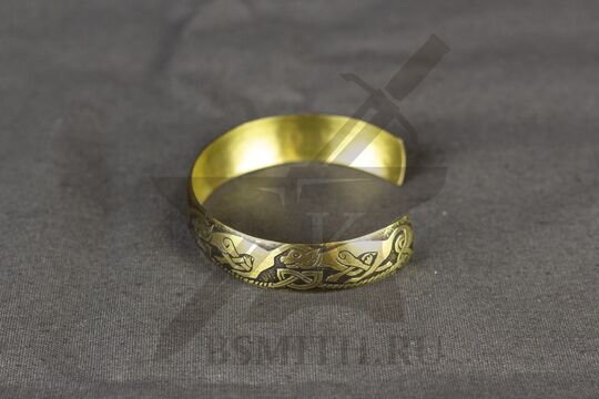 Браслет выпуклый средний "Кельтские собаки", фото 2