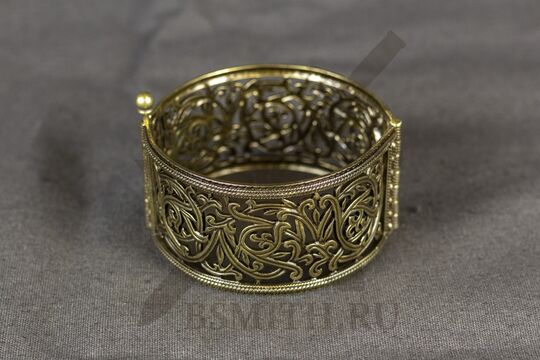 Браслет прорезной "Цветущий", латунь