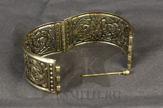 Браслет прорезной "Цветущий", латунь, фото 3