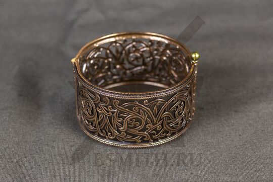 Браслет прорезной "Цветущий", медь