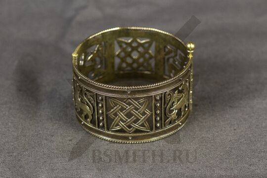 Браслет прорезной "Звезда Сварога", латунь