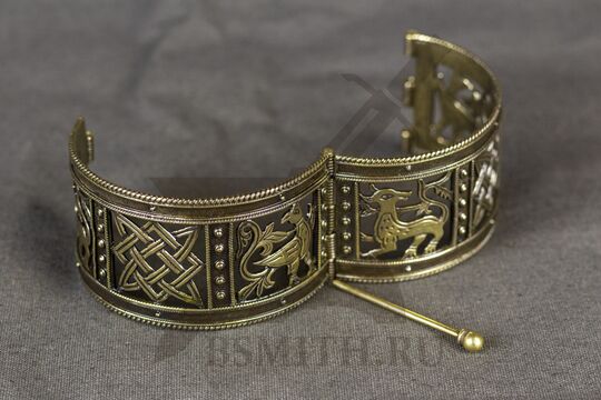Браслет прорезной "Звезда Сварога", латунь, фото 2