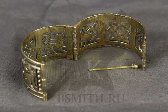 Браслет прорезной "Звезда Сварога", латунь, фото 3