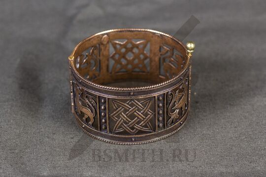 Браслет прорезной "Звезда Сварога", медь