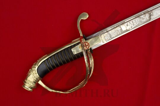 Палаш морской офицерский обр. 1855 года, эфес крупно