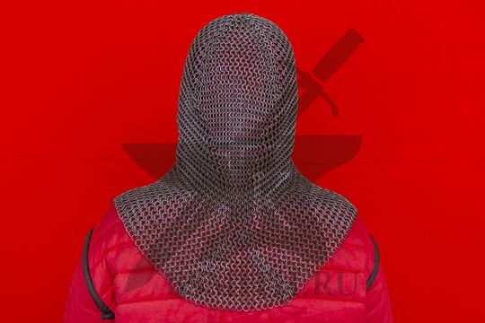 Койф кольчужный, круглое ожерелье, 1.8х8 мм, вид сзади