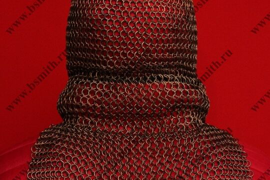 Койф кольчужный омедненный, 1.6х9 мм, прямоугольное ожерелье, фото 4