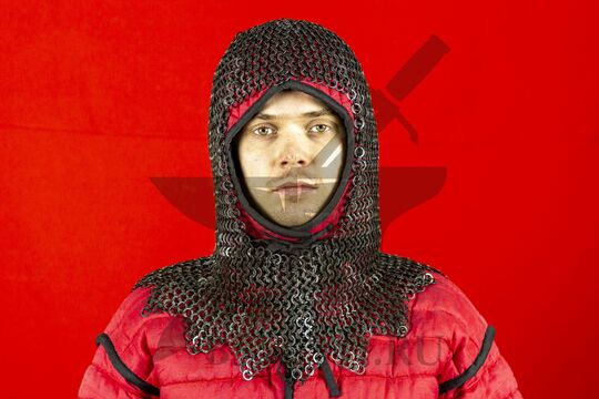 Койф кольчужный клепано-сеченый 9 мм, ожерелье с фестонами