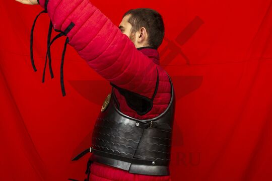 Кираса польская украшенная, пластик, вид сбоку с поднятой рукой