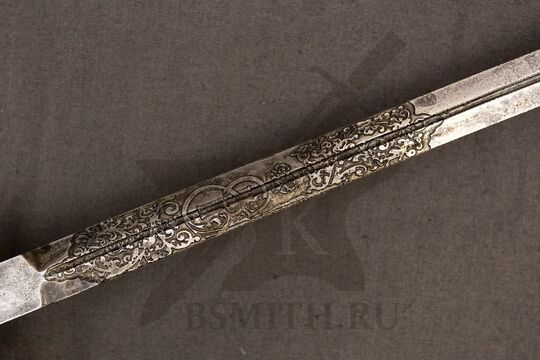 Шпага Елизаветинская образца 1740 года, состаренная, вензель Елизаветы на клинке