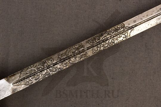 Шпага Елизаветинская образца 1740 года, состаренная, герб Российской империи на клинке