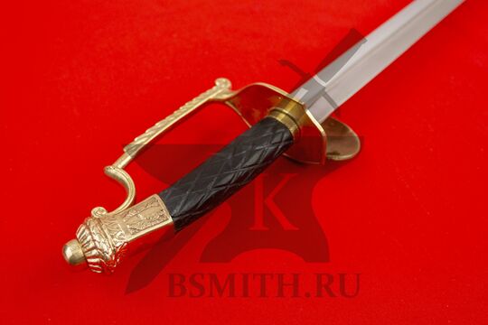 Шпага французская старших чинов обр.1812-1830 гг, эфес крупно со стороны навершия, фото 2