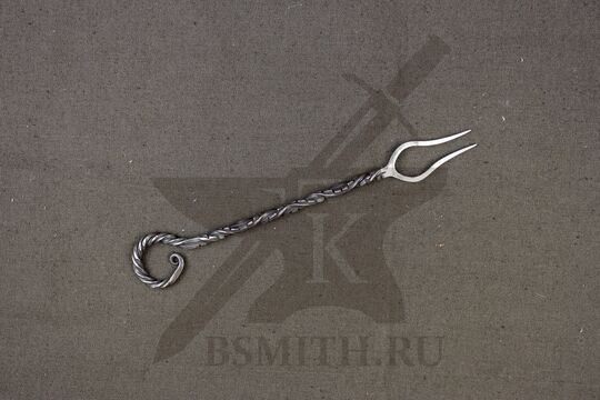 Вилка кованая рифленая, 2 зуба, нержавейка (AISI304)