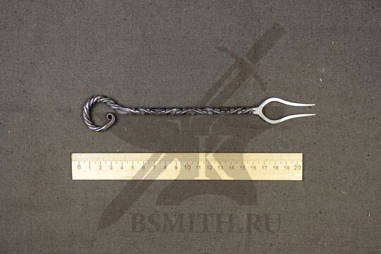 Вилка кованая рифленая, 2 зуба, нержавейка (AISI304), размеры