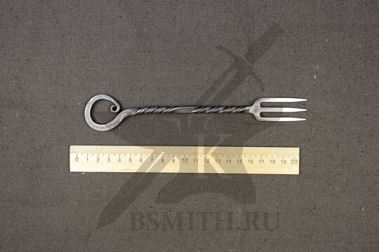 Вилка кованая простая, 3 зуба, нержавейка (AISI304), размеры