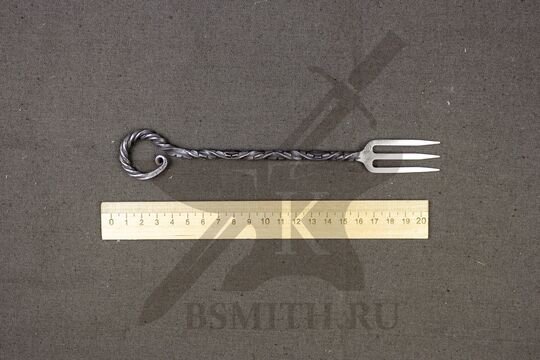 Вилка кованая рифленая, 3 зуба, нержавейка (AISI304), размеры