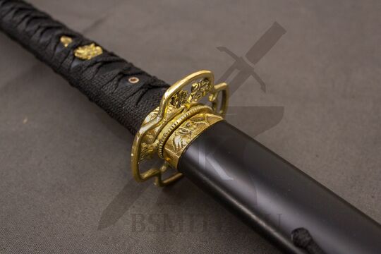 Катана с литым набором "Сакура", цуба и устье ножен