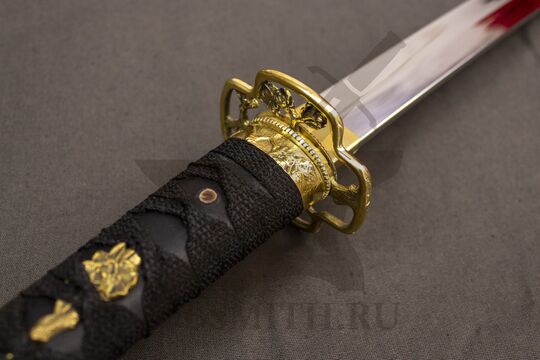 Катана с литым набором "Сакура", цуба крупно со стороны рукояти