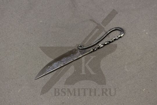 Нож новгородский малый рифленый, 65Г, вид со стороны клинка