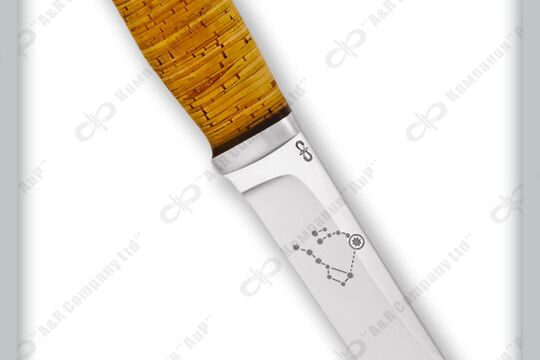 Нож Полярный-1, рукоять наборная береста