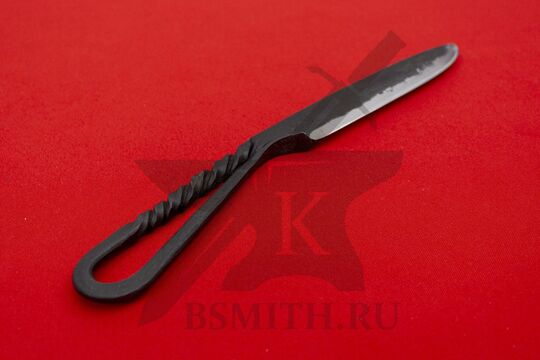 Нож новгородский средний 65Г, вид со стороны рукояти