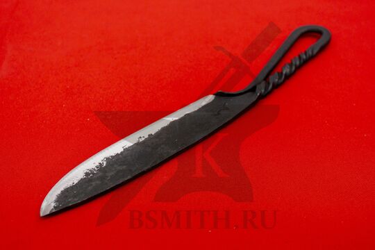 Нож новгородский средний 65Г, вид со стороны клинка