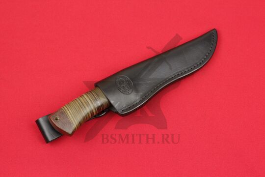 Нож "Скинер", рукоять наборная кожа, в ножнах