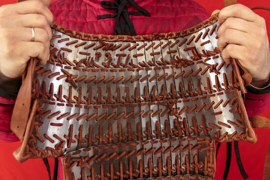 Ламеллярный панцирь из Бирки, Швеция, 10 век, вид с обратной стороны
