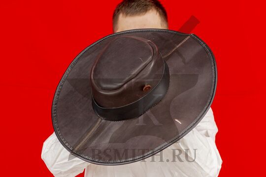 Шляпа мушкетера кожаная, вариант 2, вид сверху