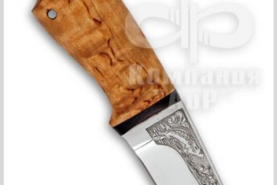 Нож Нерпа, рукоять карельская береза, фото
