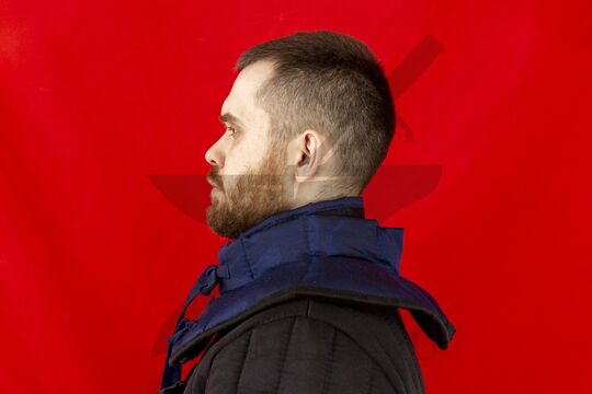 Оплечье стеганое, 3 слоя, грета, вид сбоку, синий